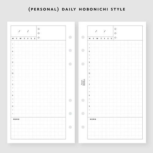 Hobonichi Daily Planner Printable Personal Planner Inserts - Etsy