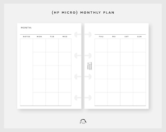 Happy Micro Size Monthly Planner / Happy Planner Micro Size / Discbound-Planer