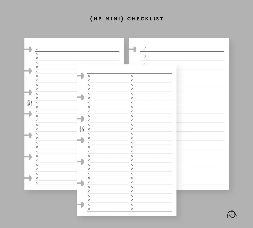 Hp Mini Size CheckList 3 Styles Inserts imprimables - Etsy France