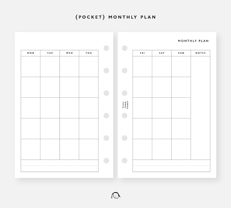 POCKET Size Monthly Printable Inserts - Etsy