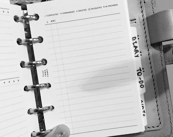 POCKET Size List Printable Inserts / Agenda Printable / Ring binder Filofax Pocket refills