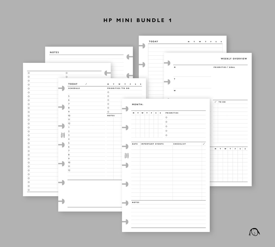 HP Mini Size Printable Inserts Bundle 1 - Etsy