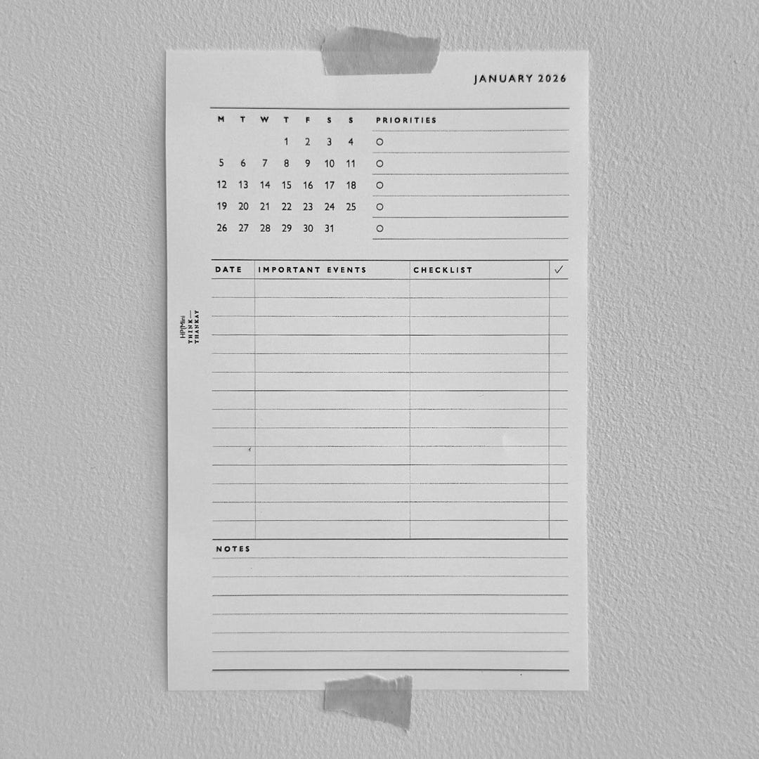 2026 Monthly Planner Inserts: HP Mini Size Printable (PDF Download) - Etsy