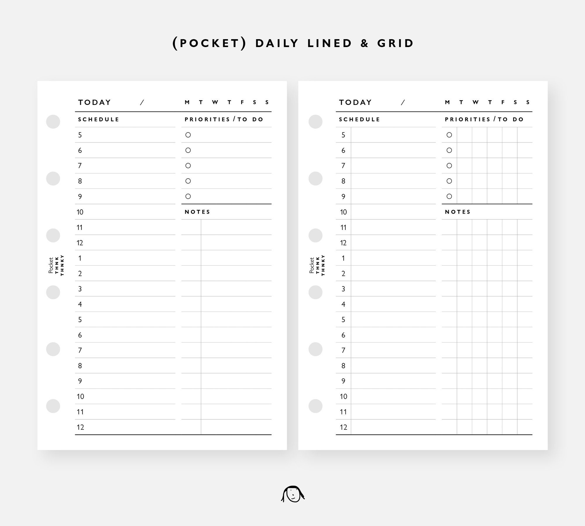POCKET Size Daily Plan Printable Inserts - Etsy UK
