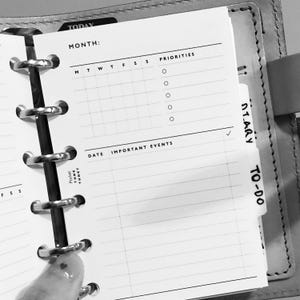 POCKET Size Monthly Overview Plan Printable Inserts