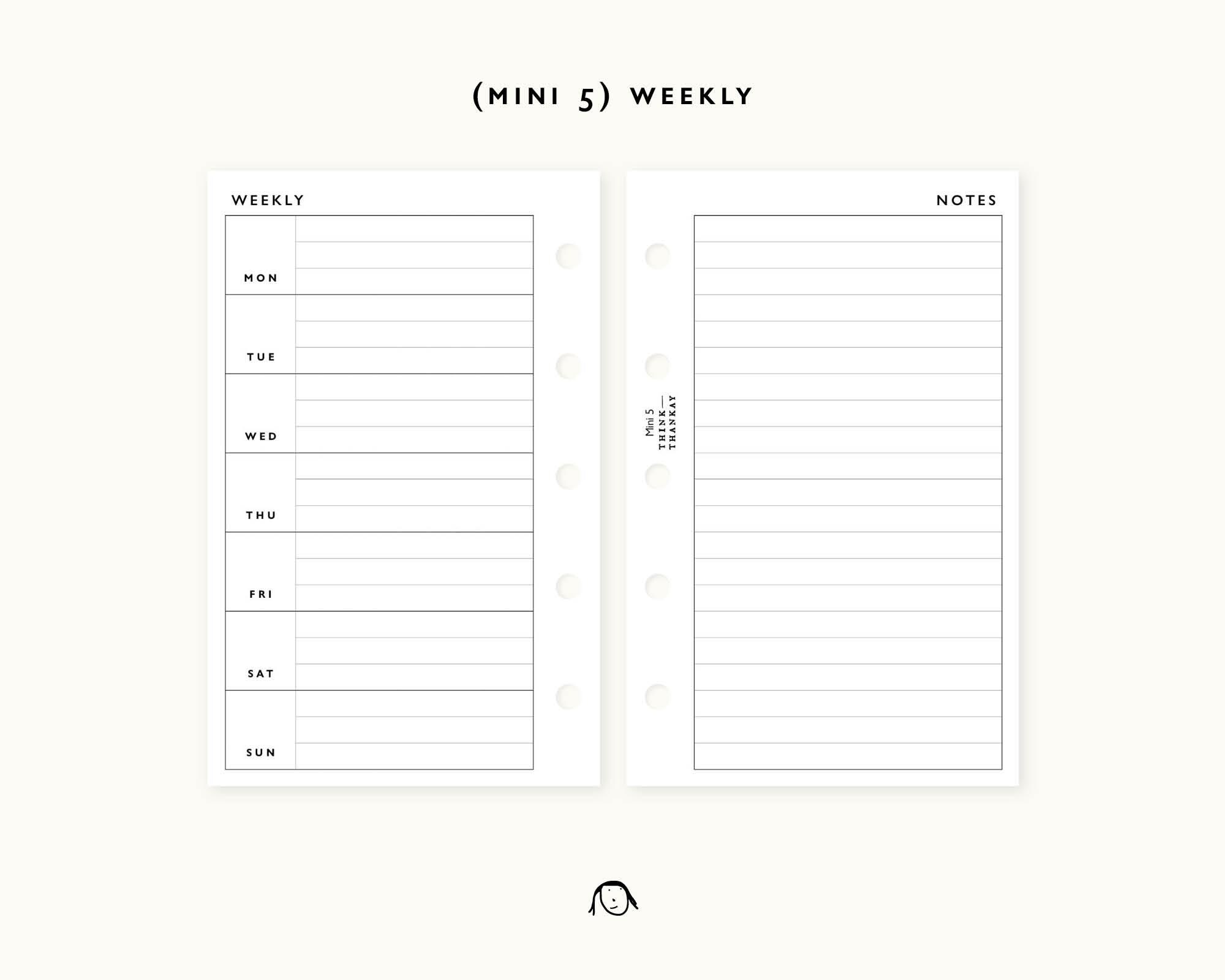 Mini 5 Weekly Printable Inserts / Weekly Planner / Agenda Printable ...