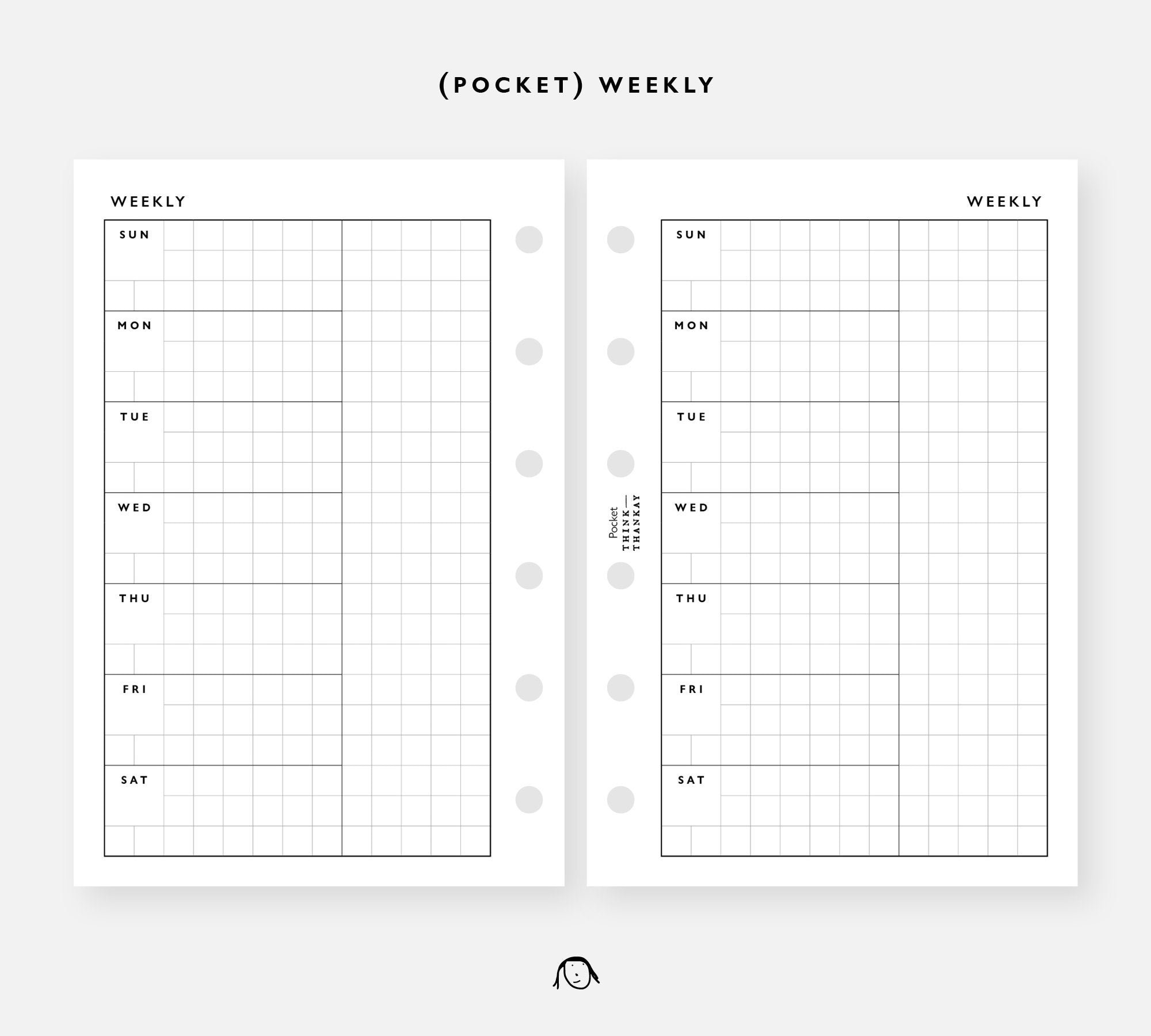 POCKET Size Weekly Printable Inserts Etsy
