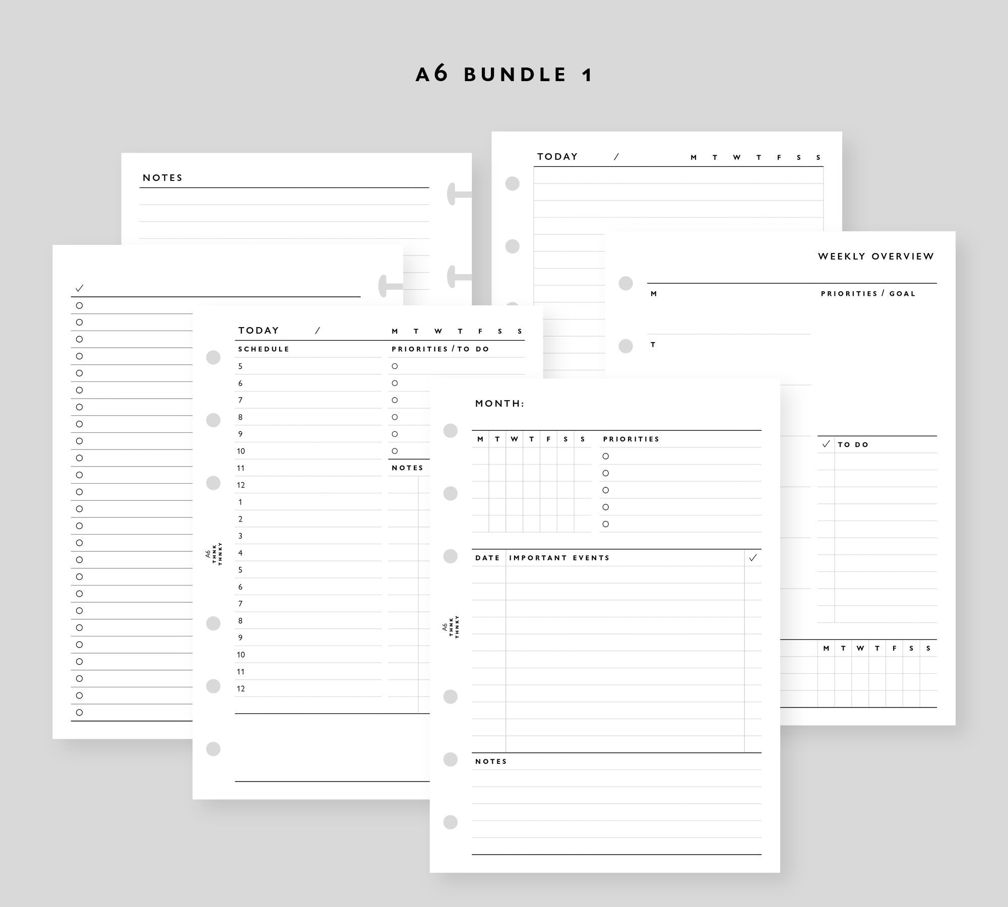 A6 Size Printable Inserts Bundle 1 - Etsy