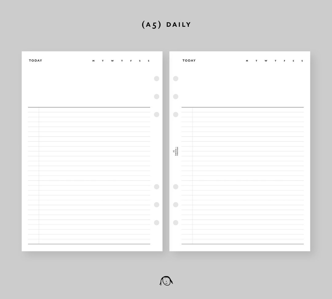 A5 Size Daily Printable Inserts - Etsy