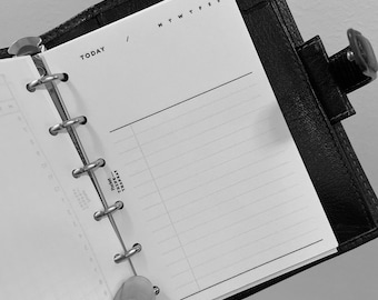 POCKET Size Daily Printable Inserts (PDF Digital file) /  Agenda Printable / Ring binder Filofax Pocket refills