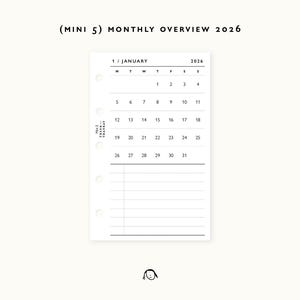 Mini-agenda de 5 mois : agenda 2026 (PDF)