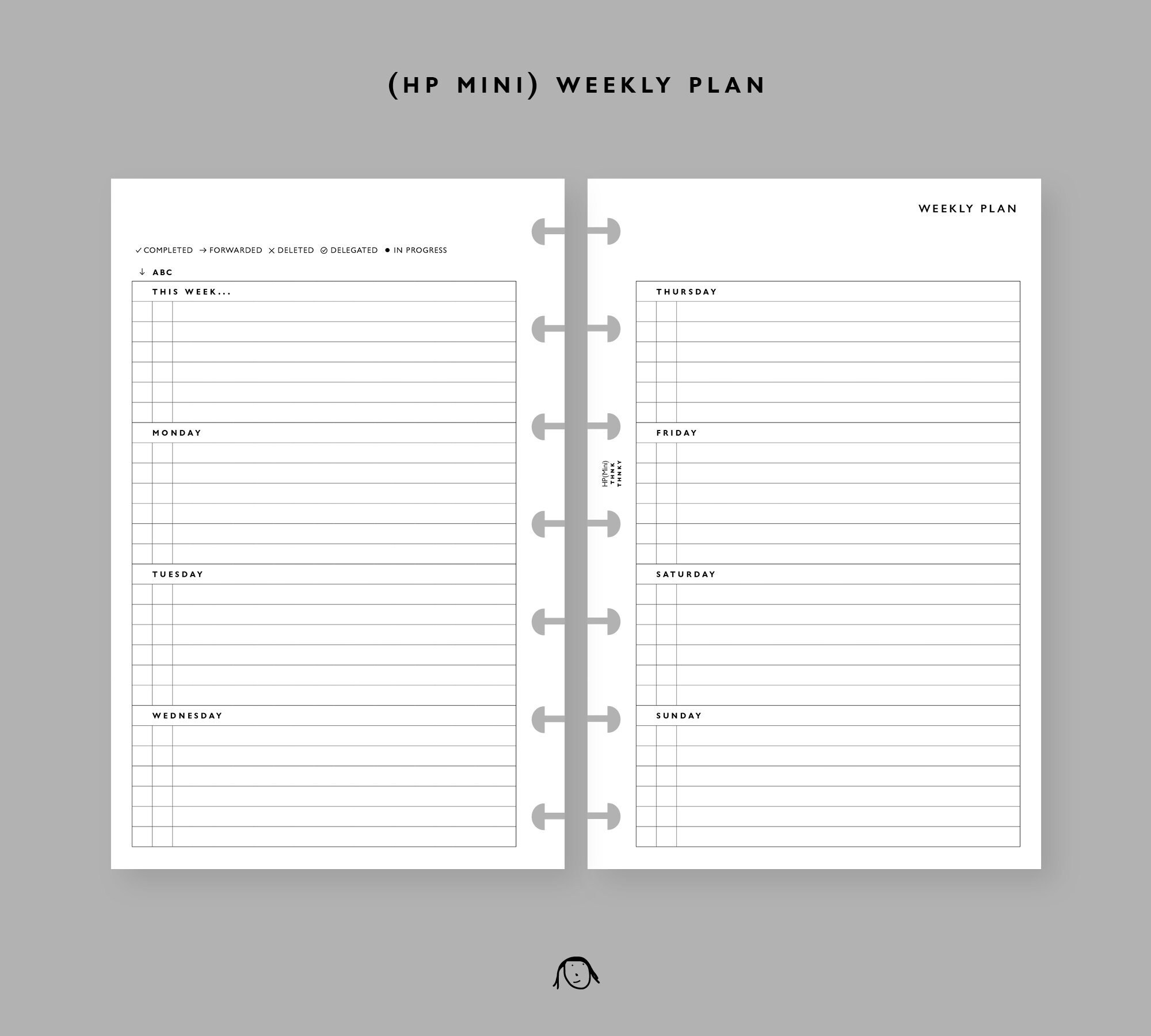 HP Mini Size Weekly Plan Printable Inserts - Etsy