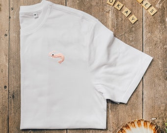 Unisex Embroidered Shrimp T-Shirt