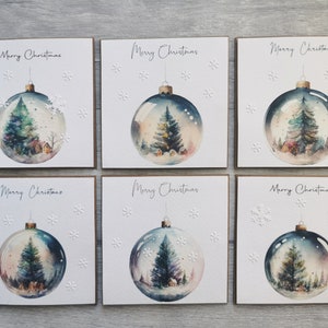 Paquete de 6 tarjetas navideñas de 4x4", paquete de tarjetas navideñas hechas a mano, tarjetas navideñas, paquete de pequeñas tarjetas navideñas Kraft