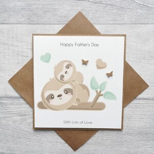 Biglietto per la festa del papà personalizzato, biglietto per la prima festa del papà, biglietto per la festa del papà felice personalizzato Papà Papà Biglietto per la festa del papà con bradipo