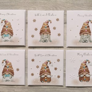 Kerstkaarten, pakket van 6 handgemaakte kerstkaarten, kerstkaarten voor kleinkinderen