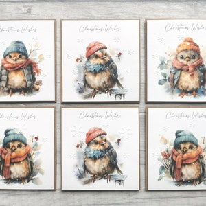 Pacote de 6 cartões de Natal artesanais de 4x4", cartões de Natal artesanais personalizados, pacote de cartões de Natal, pacote de cartões de Natal caprichosos