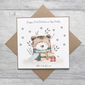 Biglietto personalizzato per il primo Natale come mio papà, primo biglietto di Natale per papà, papà, biglietto di Natale per il nonno dei bambini, biglietto di Natale per papà