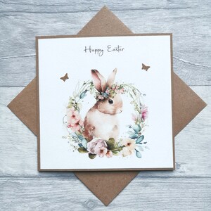 Tarjeta de Pascua hecha a mano, Tarjeta de Conejito de Pascua, Tarjeta de Pascua personalizada
