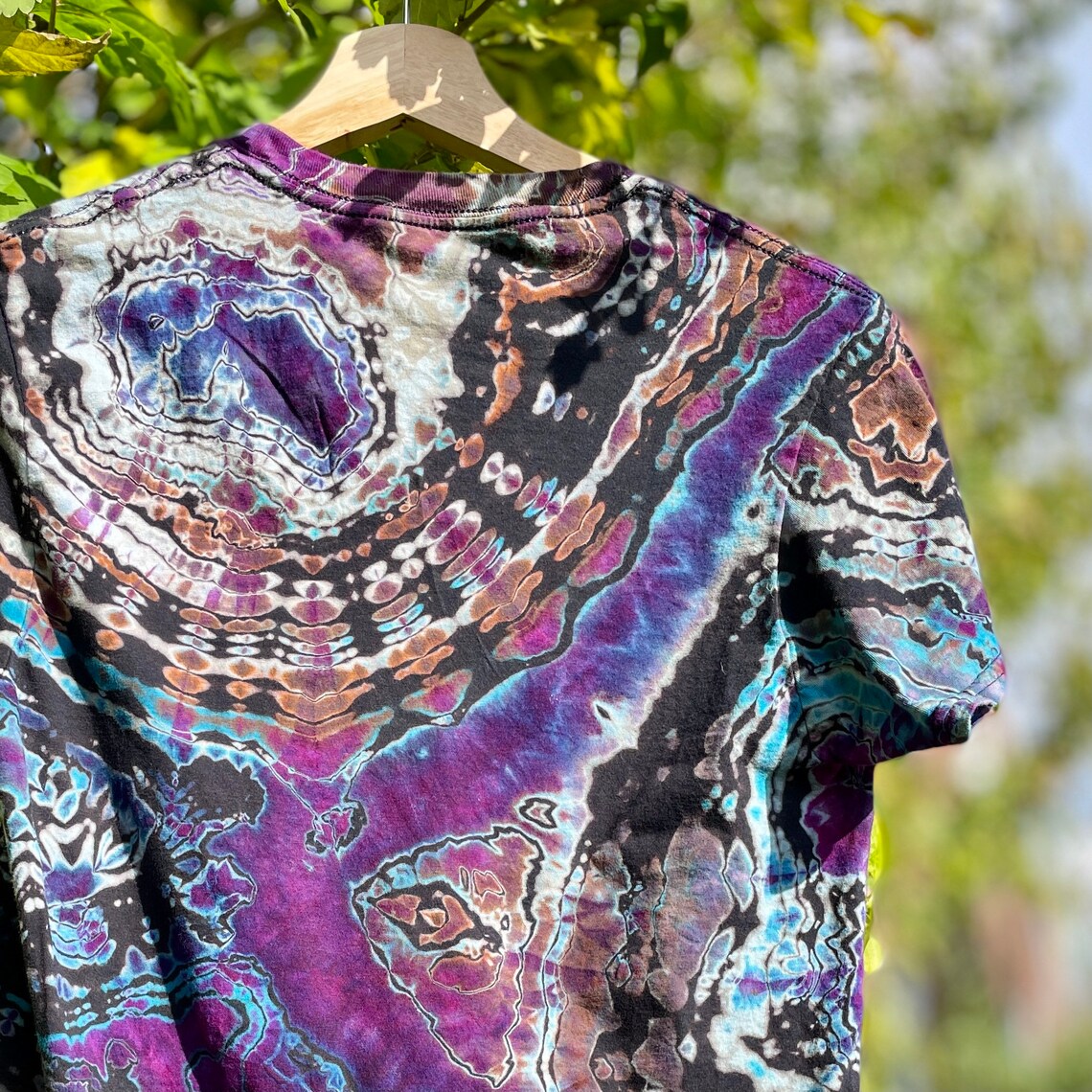 S Geode Tie Dye Reverse Dye Ice Dyed Tee Purple Ice Dye Etsy