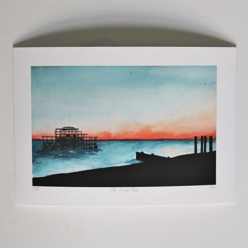 A5 Fine Art Print Watercolour The West Pier