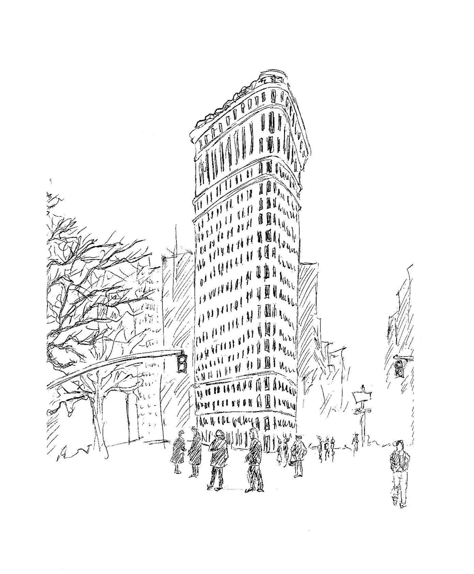 Flatiron Building NYC New York City | Art Print | Hand Drawing ...
