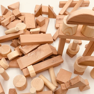 Toy Wooden Building Blocks - Handmade Set of 150
