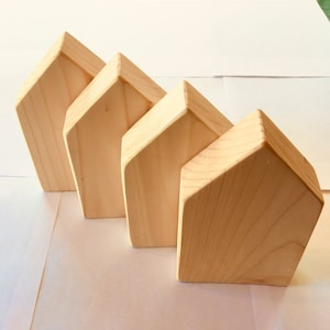 Wood House Set - Handmade Unfinished 4 Piece Set