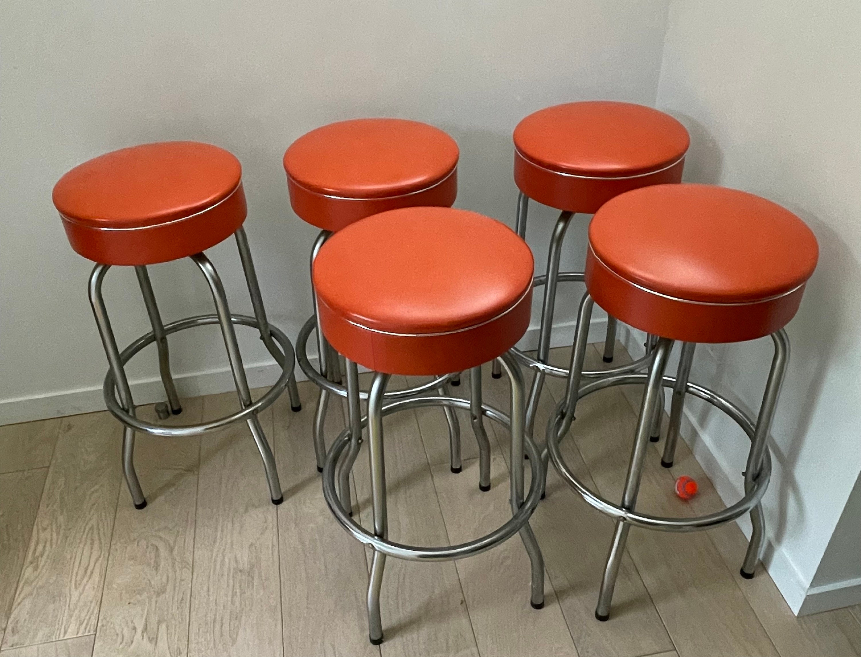 5 Vintage MCM Mid Century Modern Swivel Bar Stool Stools Barstools