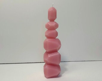 SONDER S - Asymmetrische Kerze Skulptur I rose pastel I modern