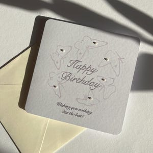 Biglietto di auguri di compleanno l Biglietto di auguri di compleanno I Applicazione in madreperla I Farfalla | Regalo di compleanno | Idea regalo | carta elegante