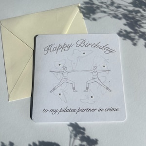 Karte zum Geburtstag I Geburtstagskarte I Glückwünsche  I Pilates I Yoga I Workout I Pilates community I workout I partner in crime