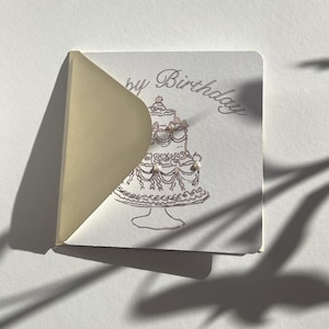 Birthday card l Cake motif I Mother of pearl appliqué I Cake | Birthday present | Gift idea I Elegant card I Modern I Card