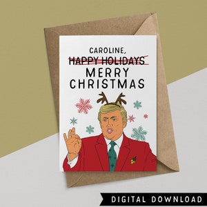 BUY 1 GET 1 FREE! Funny Christmas Card – Instant Download – Printable Card – Christmas Card – Funny Trump  Card – Quarantine Card