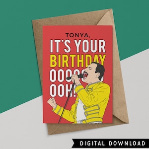 ACHETEZ-EN 1 OBTENEZ-EN 1 GRATUITEMENT ! Carte d'anniversaire imprimable - téléchargement immédiat - cadeau Freddy Mercury - carte d'anniversaire drôle - carte de joyeux anniversaire - carte de la reine
