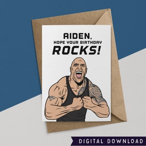 KAUFEN 1 ERHALTEN 1 GRATIS! Lustige Geburtstagskarte - Sofortiger Download - Dwayne Johnson The Rock Geschenk - Lustige Geburtstagskarte - Alles Liebe zum Geburtstag