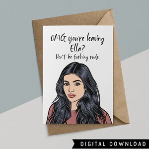 KAUFEN 1 ERHALTEN 1 GRATIS! Verabschiedung ausdrucken – Sofortiger Download – Kylie Jenner – Lustige Karte zum Abschied – Kollegen – Grußkarten