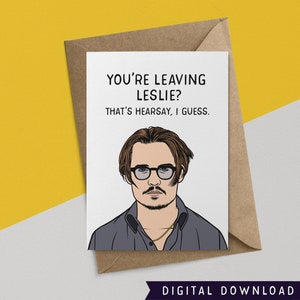 KAUFEN 1 ERHALTEN 1 GRATIS! Gute Laune – Instant Download – Johnny Depp – Lustige Karte zum Abschied – Kollegen – Grußkarten