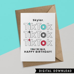 BUY 1 GET 1 FREE! Printable Birthday Card - Instant Download - TikTok Gift - Funny Birthday Card - Happy Birthday Card -Greeting Cards