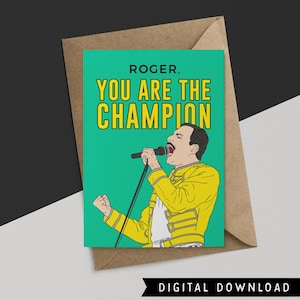 KOOP 1 KRIJG 1 GRATIS! Afdrukbare bedankkaart – direct downloaden – Freddy Mercury-cadeau – grappige bedankkaart – vriendenkaart – wenskaarten
