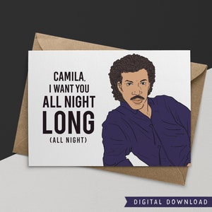 ¡COMPRA 1 Y OBTEN 1 GRATIS! Tarjeta de amor imprimible – Descarga instantánea – Regalo de Lionel Richie – Tarjeta de amor divertida – Tarjeta de novia – Tarjeta Lionel Richie