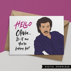 KAUFEN 1 ERHALTEN 1 GRATIS! Druckbare Liebeskarte – Sofortiger Download – Lionel Richie Geschenk – Lustige Liebeskarte – Freundin Karte – Lionel Richie Karte