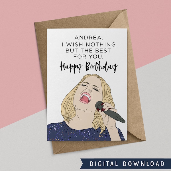 KAUFEN SIE 1 BEKOMMEN SIE 1 GRATIS! Druckbare Geburtstagskarte - Sofort Download - Adele Geschenk - Lustige Geburtstagskarte - Happy Birthday Karte - Grußkarten