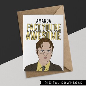KOOP 1 KRIJG 1 GRATIS! Afdrukbare bedankkaart – direct downloaden – Dwight Schrute-cadeau – grappige bedankkaart – vriendenkaart – wenskaarten