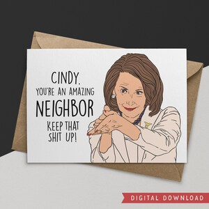 BUY 1 GET 1 FREE! Printable Card - Thank You Card – Instant Download – Nancy Pelosi Gift – Funny Thank You Card – Neighbor  Card