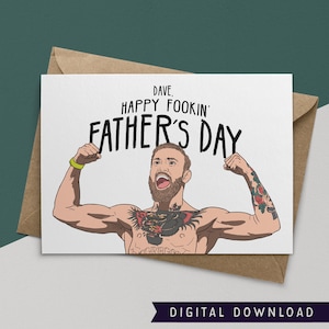 KOOP 1 KRIJG 1 GRATIS! Vaderdagkaart – direct downloaden – Conor Best Dad – grappige wenskaart – Happy Dad Day – wenskaarten – kaart voor papa