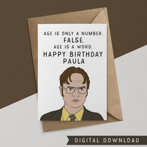 BUY 1 GET 1 FREE Printable Birthday Card Instant Download Dwight ...