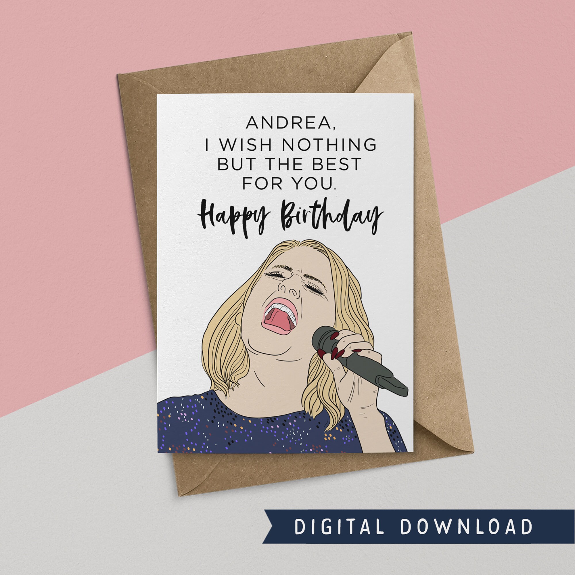 BUY 1 GET 1 FREE! Printable Birthday Card - Instant Download - Adele ...