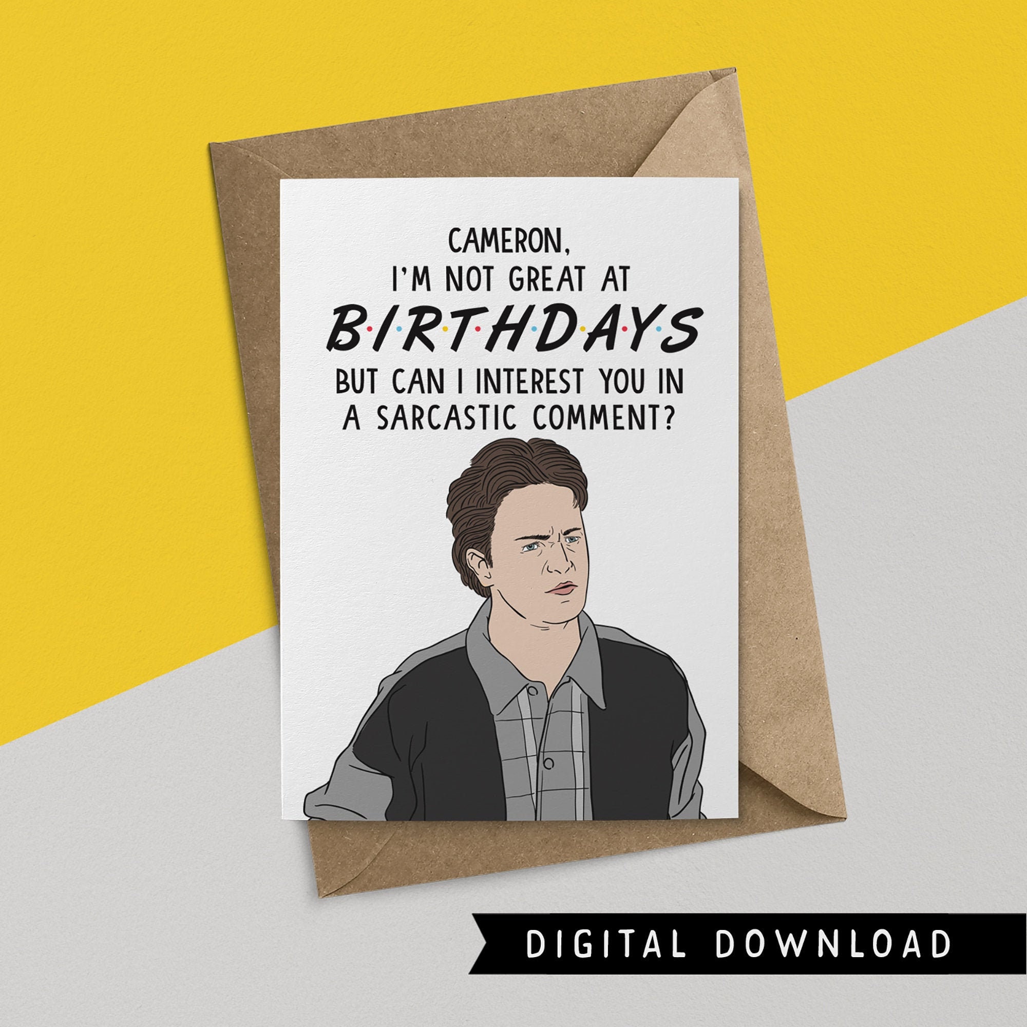 BUY 1 Get 1 FREE Printable Birthday Card Instant Download Chandler Gift ...
