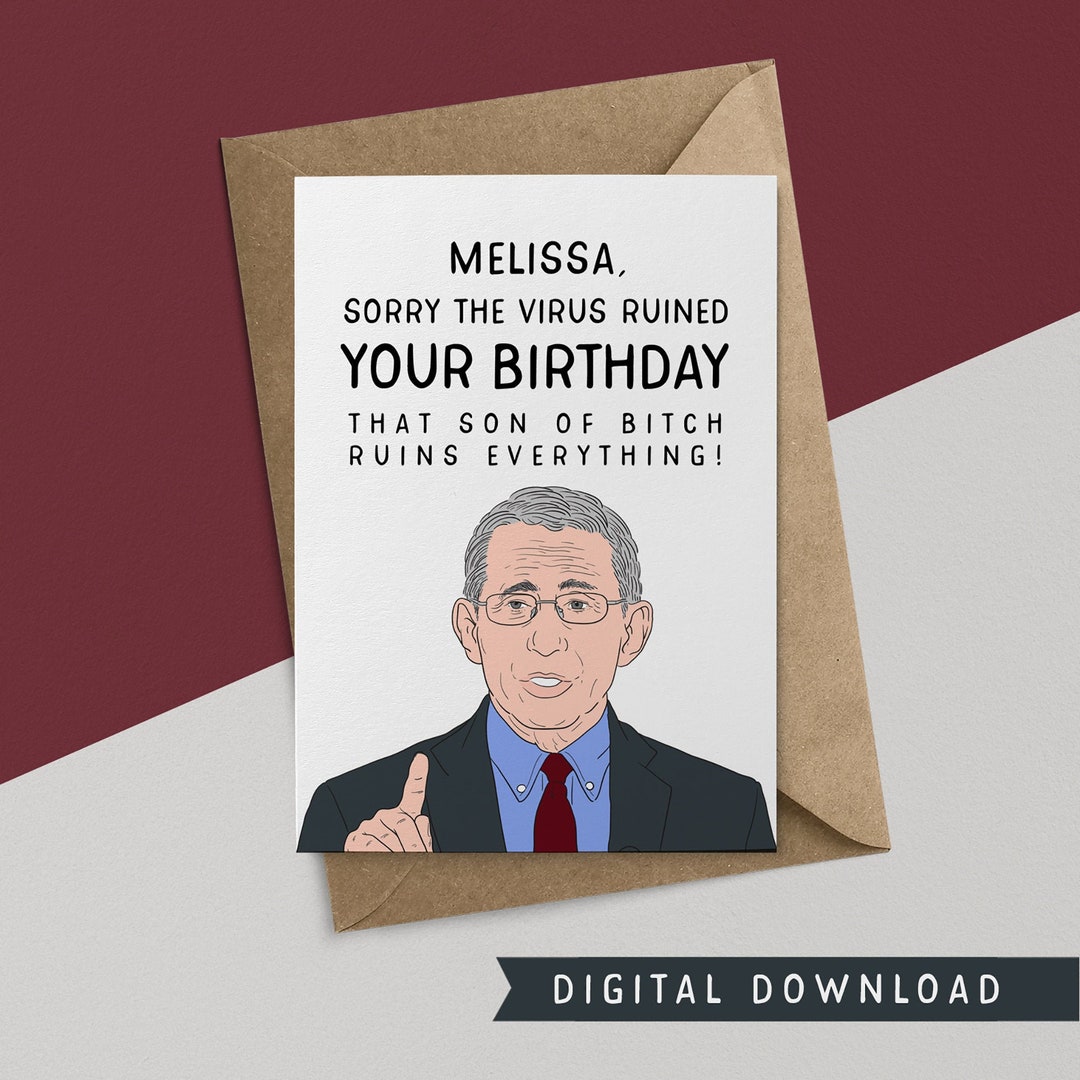 BUY 1 GET 1 FREE! Printable Birthday Card - Instant Download - Fauci ...
